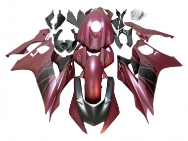 Yamaha YZF 600 R6 Motorrad Verkleidung 2017-2023 - Kastanienbraun Rot Matt Schwarz