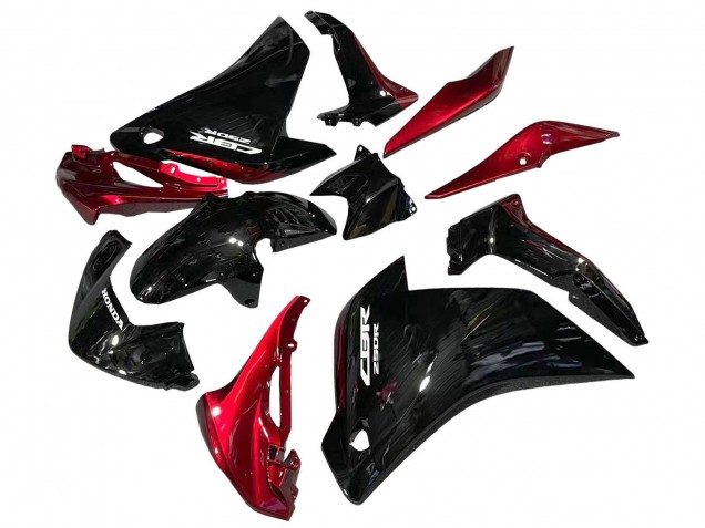Honda CBR250RR Motorrad Verkleidung 2011-2015 - Glanzendes Schwarz Rot