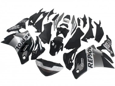 Honda CBR250RR Motorrad Verkleidung 2011-2015 - Silber Weiss Glanzendes Schwarz Repsol
