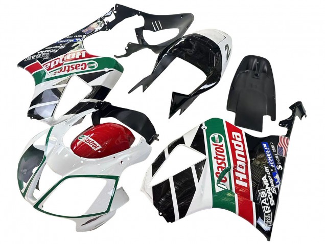 Honda VTR1000 Motorrad Verkleidung 2000-2006 - Weiss Rot Grun Glanzendes Schwarz Castrol