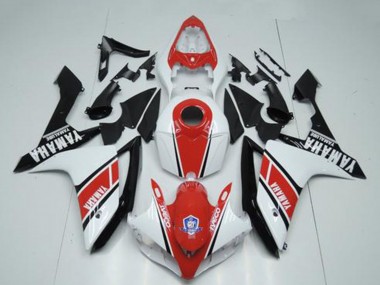 Yamaha YZF R1 Motorrad Verkleidung 2007-2008 - Weiss Rot Glanzendes Schwarz