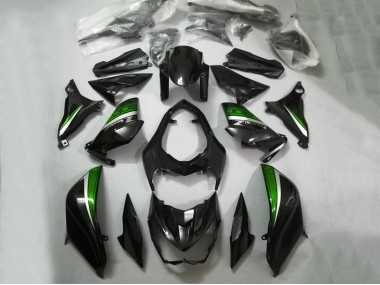 Kawasaki Z800 Motorrad Verkleidung 2013-2018 - Glanzendes Schwarz Grun Silber