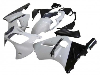Kawasaki ZX12R Motorrad Verkleidung 2000-2001 - Weiss Glanzendes Schwarz