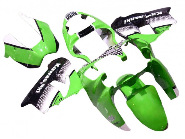 Kawasaki ZX9R Motorrad Verkleidung 2000-2001 - Grun Weiss Schwarz