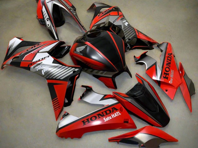 Honda CBR650R Motorrad Verkleidung 2019-2020 - Silber Rot Glanzendes Schwarz
