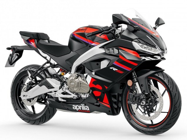 Aprilia RS457 Motorrad Verkleidung 2024-2025 - Matt Schwarz Rot