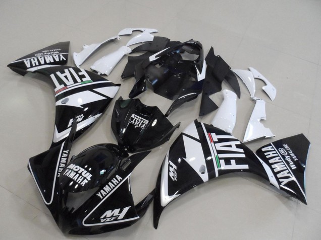 Yamaha YZF R1 Motorrad Verkleidung 2009-2011 - Weiss Schwarz Motul Fiat