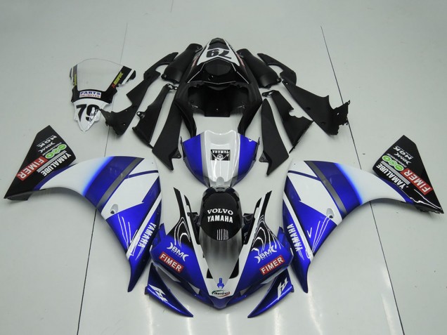 Yamaha YZF R1 Motorrad Verkleidung 2009-2011 - Weiss Blau Schwarz Sterilgarda