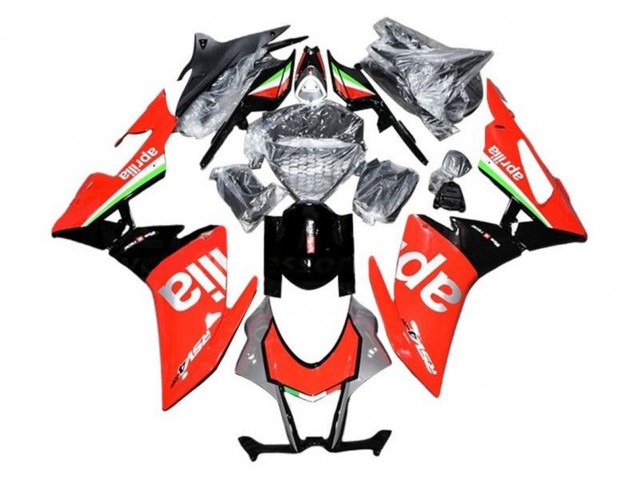 Aprilia RSV4 1000 Motorrad Verkleidung 2009-2015 - Rot Silber Schwarz Grun Weiss