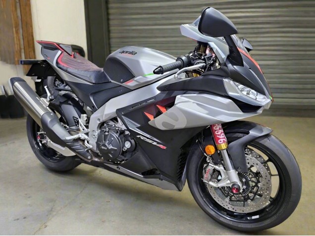 Aprilia RSV4 1100 Motorrad Verkleidung 2021-2024 - Glanzendes Silber Matt Schwarz