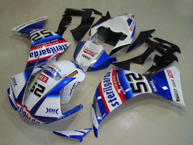 Yamaha YZF R1 Motorrad Verkleidung 2009-2011 - Weiss Blau Rot Schwarz Sterilgarda