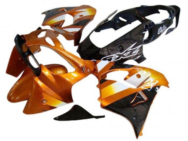 Kawasaki ZX9R Motorrad Verkleidung 2002-2003 - Orange Schwarz Weiss