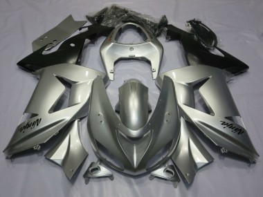 Kawasaki ZX10R Motorrad Verkleidung 2006-2007 - Silber Matt Schwarz