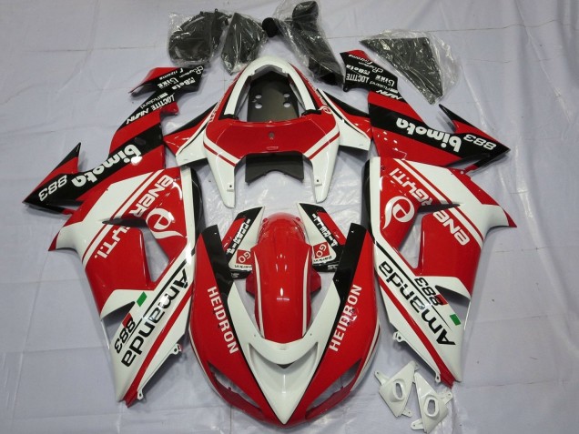 Kawasaki ZX10R Motorrad Verkleidung 2006-2007 - Weiss Rot Schwarz Amauda 883 Heidron