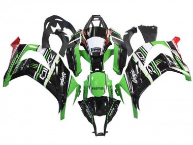 Kawasaki ZX10R Motorrad Verkleidung 2011-2015 - Grun Schwarz Weiss Rot Streifen Monster