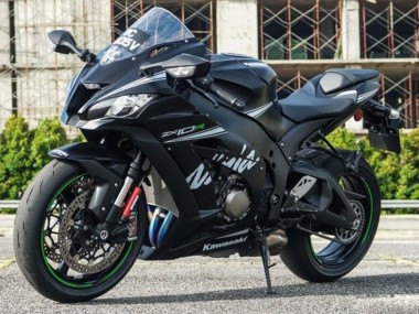 Kawasaki ZX10R Motorrad Verkleidung 2016-2020 - Matt Schwarz Weiss Grun