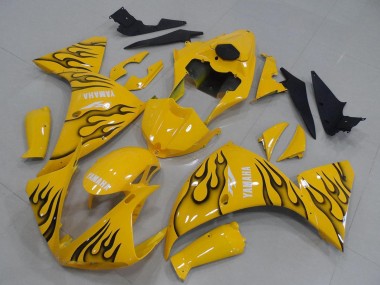 Yamaha YZF R1 Motorrad Verkleidung 2012-2014 - Gelb Schwarz Flamme