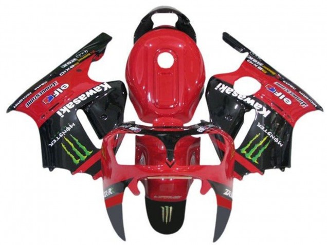 Kawasaki ZX12R Motorrad Verkleidung 2002-2006 - Rot Schwarz Grun Elf Monster