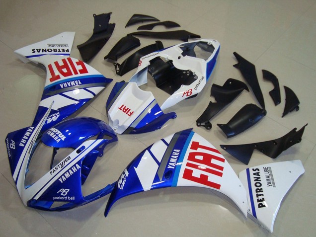 Yamaha YZF R1 Motorrad Verkleidung 2012-2014 - Weiss Blau Rot Fiat