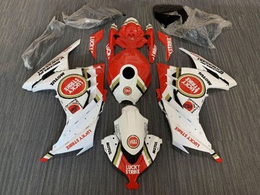 Kawasaki EX300 Motorrad Verkleidung 2013-2024 - Weiss Rot Lucky Strike