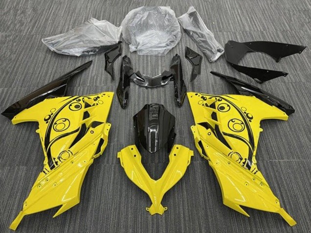 Kawasaki EX300 Motorrad Verkleidung 2013-2024 - Gelb Schwarz Kreiss