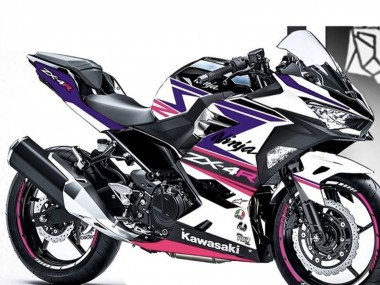 Kawasaki Ninja 400 Motorrad Verkleidung 2018-2024 - Weiss Lila Rosa