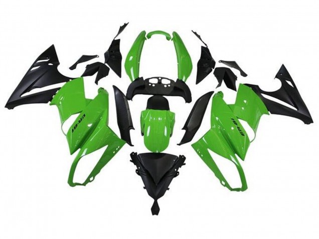 Kawasaki Ninja 650 EX650 Motorrad Verkleidung 2009-2011 - Grun Matt Schwarz