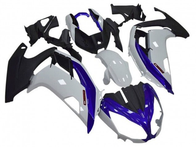 Kawasaki Ninja 650 EX650 Motorrad Verkleidung 2012-2016 - Weiss Blau Matt Schwarz