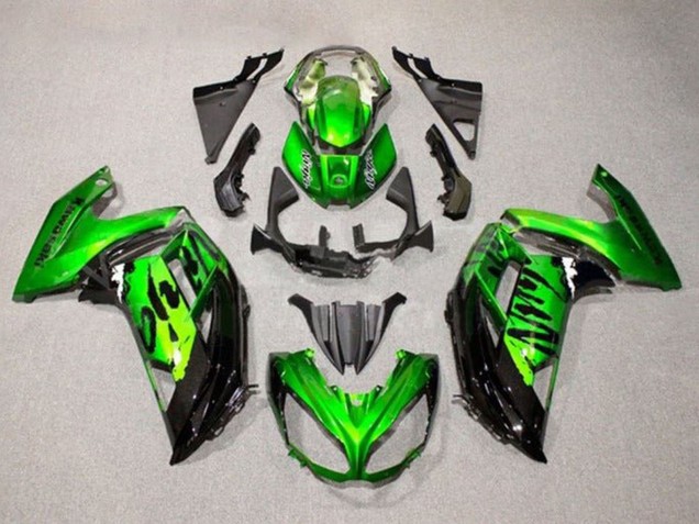 Kawasaki Ninja 650 EX650 Motorrad Verkleidung 2012-2016 - Grun Glanzendes Schwarz