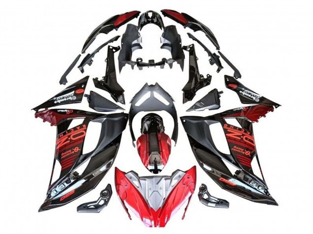 Kawasaki Ninja 650 EX650 Motorrad Verkleidung 2017-2019 - Rot Schwarz Silber