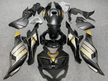 Kawasaki ZX25R ZX-25R Motorrad Verkleidung 2019-2025 - Matt Schwarz Grau Gold Glanzendes Schwarz