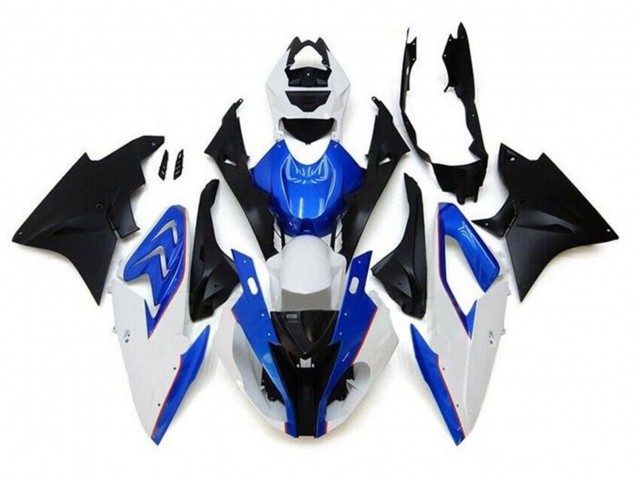 BMW S1000RR Motorrad Verkleidung 2017-2018 - Weiss Blau Matt Schwarz