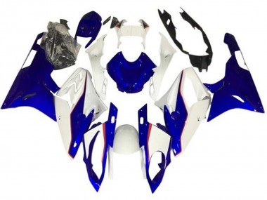 BMW S1000RR Motorrad Verkleidung 2017-2018 - Weiss Blau Rot PinStreifen