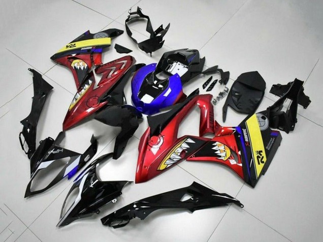 BMW S1000RR Motorrad Verkleidung 2017-2018 - Gelb Blau Rot Schwarz Hai