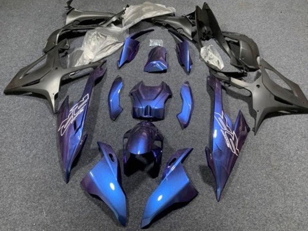 BMW S1000RR Motorrad Verkleidung 2019-2022 - Blau Matt Schwarz