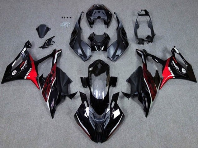 BMW S1000RR Motorrad Verkleidung 2019-2022 - Schwarz Dunkel rot