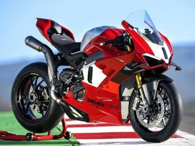 Ducati Panigale V4 V4S Motorrad Verkleidung 2022-2024 - Silber Weiss Rot Corse