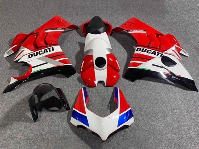 Ducati Panigale V4 V4S Motorrad Verkleidung 2020-2021 - Weiss Rot Blau Glanzendes Schwarz