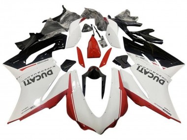 Ducati 959 Motorrad Verkleidung 2015-2020 - Weiss Rot Glanzendes Schwarz