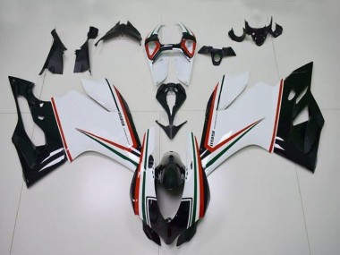 Ducati Panigale 1199 Motorrad Verkleidung 2011-2014 - Weiss Rot Grun Glanzendes Schwarz