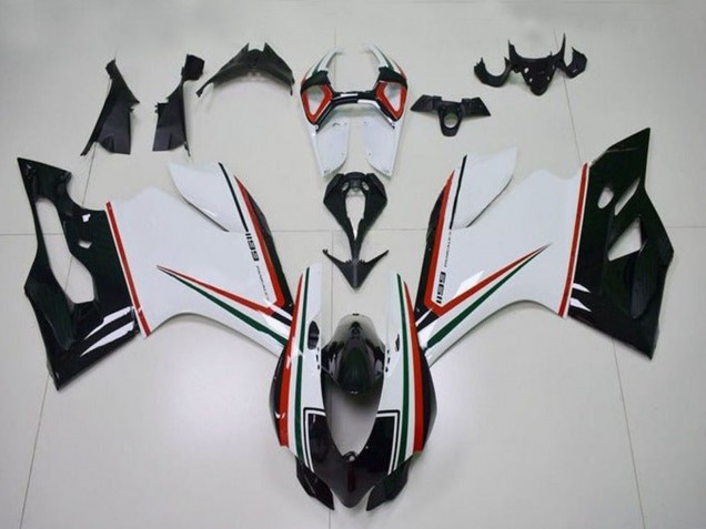 Ducati Panigale 1199 Motorrad Verkleidung 2011-2014 - Weiss Rot Grun Glanzendes Schwarz