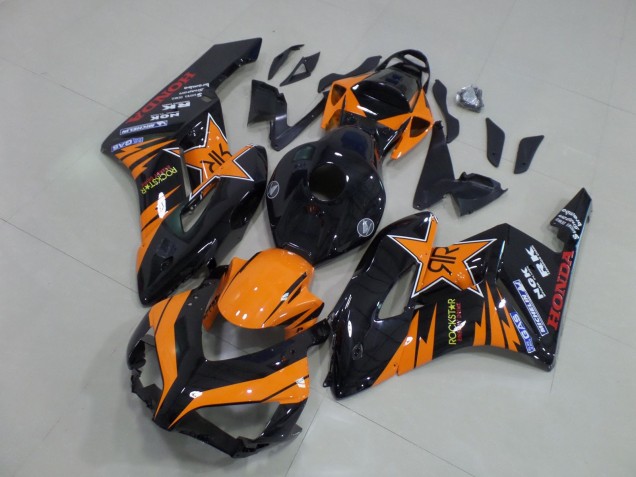 Honda CBR1000RR Motorrad Verkleidung 2004-2005 - Orange Glanzendes Schwarz RockStar