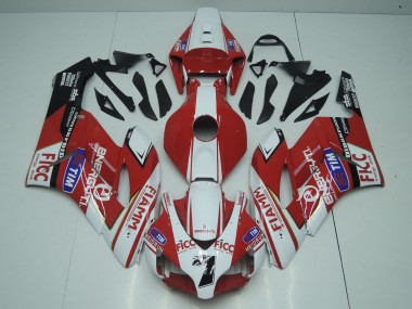 Honda CBR1000RR Motorrad Verkleidung 2004-2005 - Weiss Rot Blau Schwarz Fiamm Ficc 7