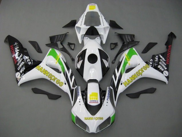 Honda CBR1000RR Motorrad Verkleidung 2006-2007 - Weiss Grun Gelb Glanzendes Schwarz Hannspree