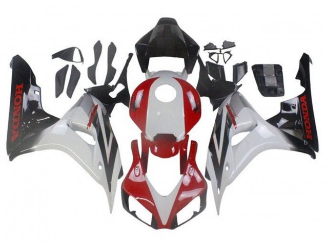 Honda CBR1000RR Motorrad Verkleidung 2006-2007 - Weiss Rot Glanzendes Schwarz Fade