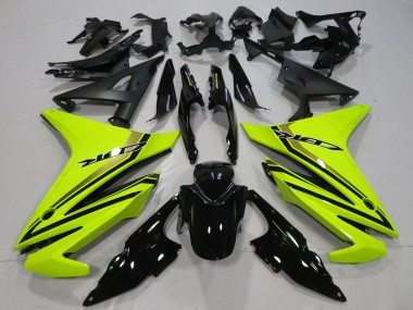 Honda CBR500R Motorrad Verkleidung 2016-2018 - Neon Gelb Glanzendes Schwarz