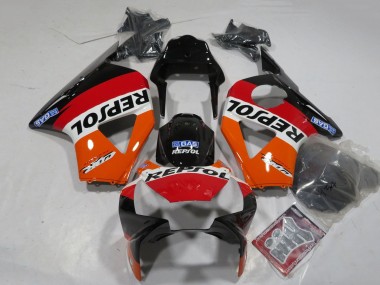 Honda CBR900RR 954 Motorrad Verkleidung 2002-2003 - Orange Weiss Rot Glanzendes Schwarz Repsol
