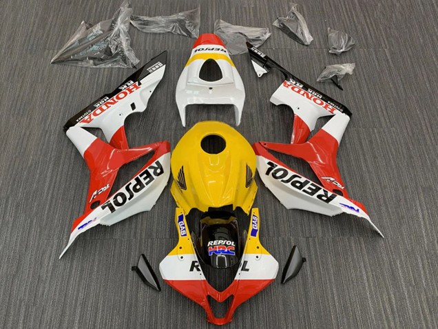 Honda CBR600RR Motorrad Verkleidung 2007-2008 - Gelb Weiss Rot Glanzendes Schwarz Repsol HRC