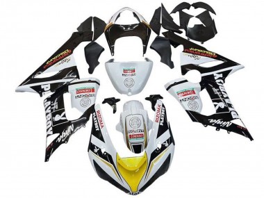 Kawasaki ZX6R Motorrad Verkleidung 2005-2006 - Weiss Schwarz Gelb Rot Rizoma Playboy