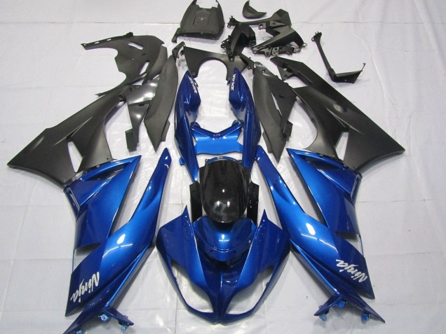 Kawasaki ZX6R Motorrad Verkleidung 2007-2008 - Blau Matt Schwarz Weiss